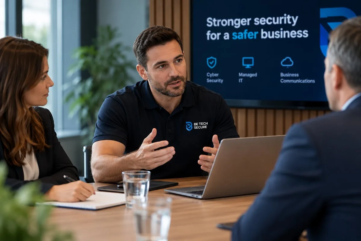Be Tech Secure consultant working with an in-house IT lead