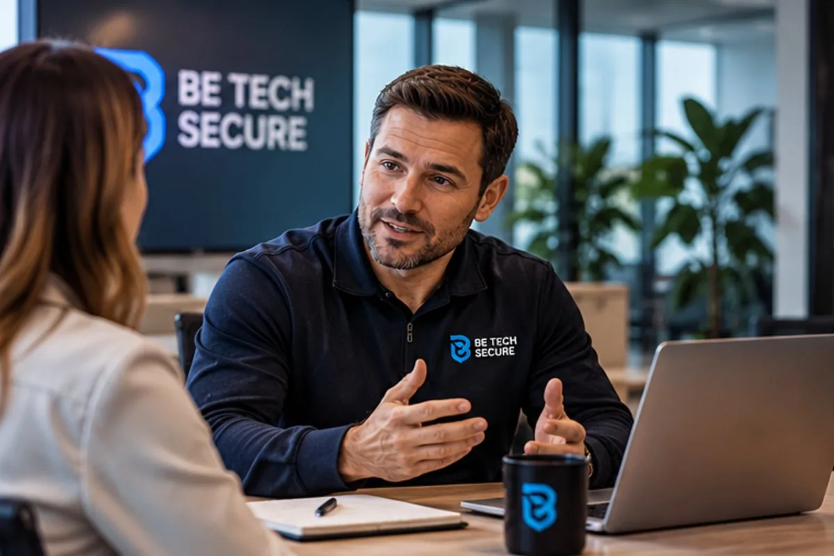 Be Tech Secure consultant working with an in-house IT lead